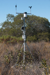 The weather station assembled and functioning. Nancy Hamlett.