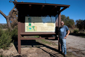 BFS Director Wallace (Marty) Meyer by the newly restored kiosk and sign.  Nancy Hamlett.