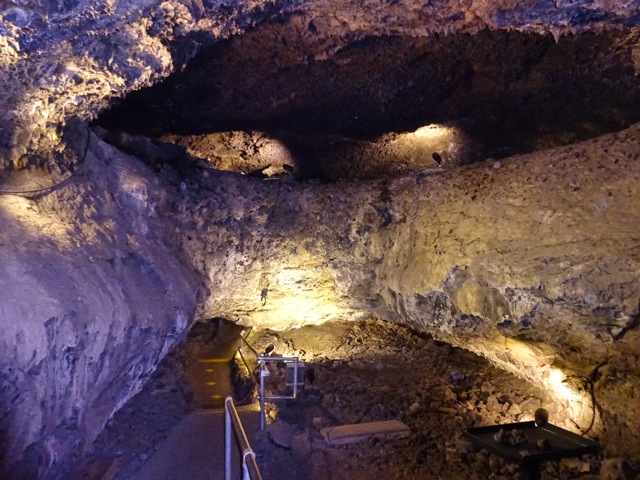 -- inside a muilti-layer lava tube, Lava beds National Monument