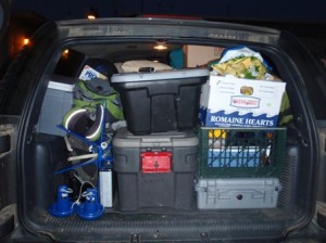 Oceanographic equipment and food for 5 days.