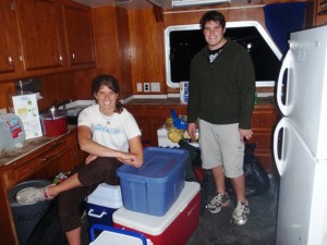 Kristen and Augie after loading the gear onto the R/V Shearwater