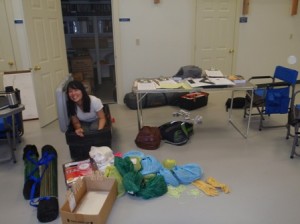 Charlotte preparing equipment for the MAPS station